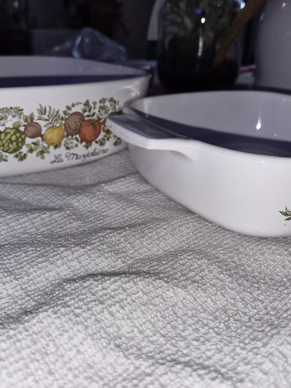 vintage Corning Ware casserole dish from the 